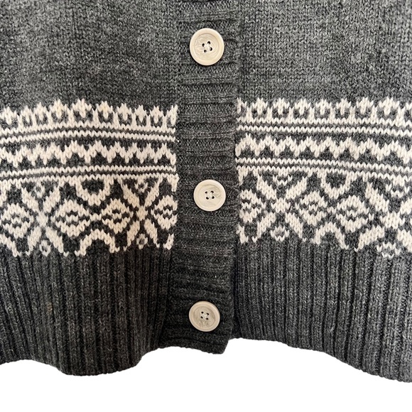 Lady Hathaway Woman Wool Blend Knit Button front Cardigan Grey Sweater Size M - Picture 4 of 11